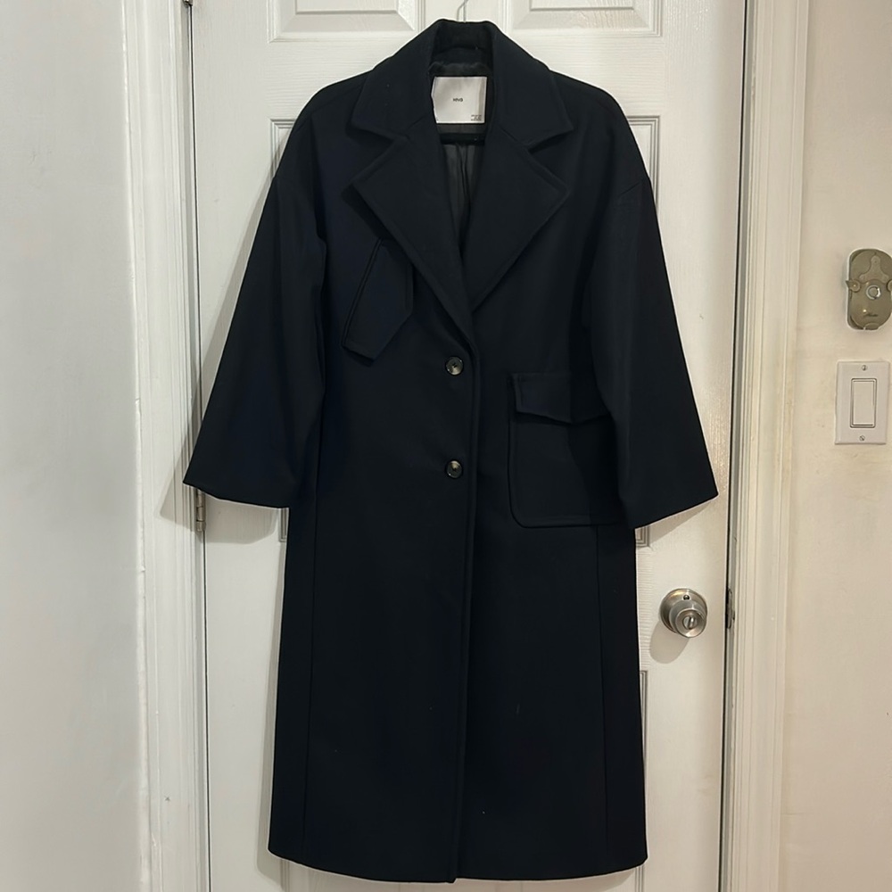 Mango Wool Navy Coat